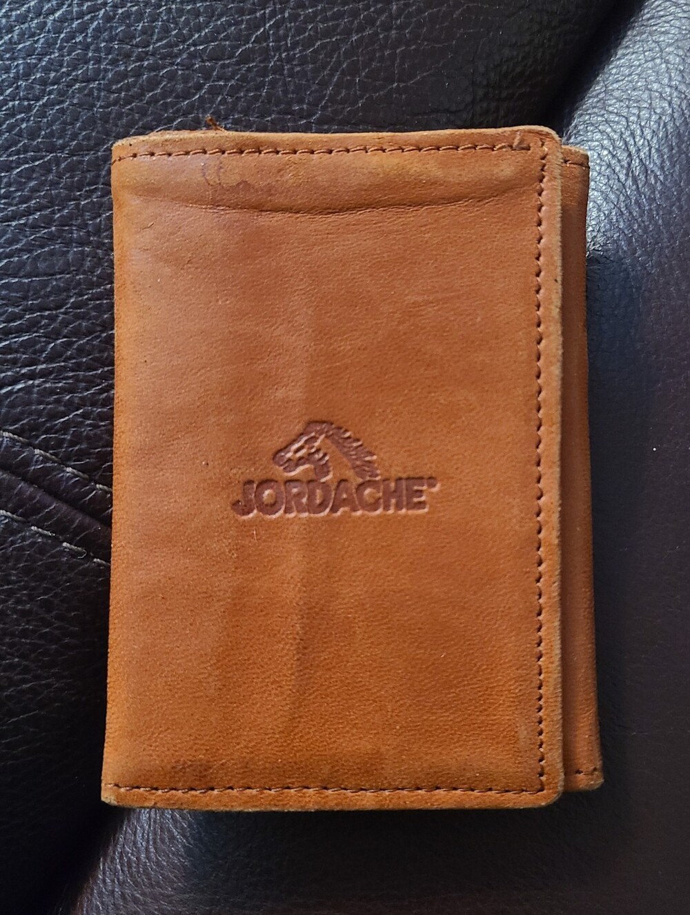 Vintage Jordache Trifold Leather Wallet - Tan Sheepskin Mutton Leather
